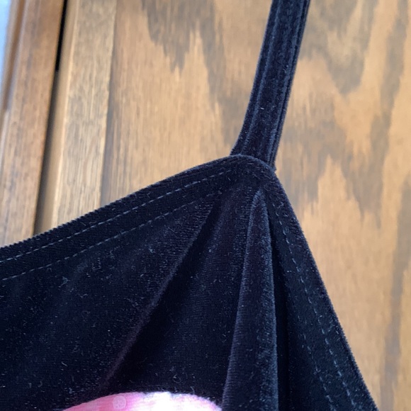 EUC BLACK VELVET, PINK SEQUINS AND TULLE WITH BLACK SATIN BOW TRIM DANCE COSTUME - Picture 8 of 13